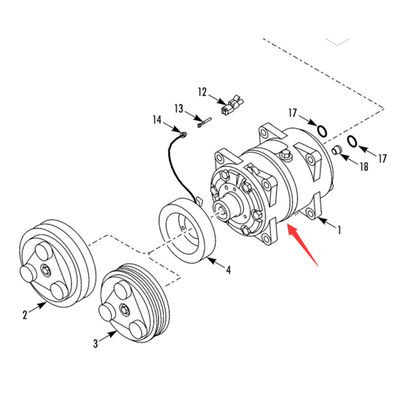 오리지널 압축기 조립 모델 1021118IRM Thermo King RV200